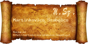 Martinkovics Szabolcs névjegykártya